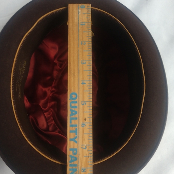 Vintage Dobbs Fifth Avenue Wool Brown Bowtie Feather Fedora Hat w/ Box - Picture 9 of 15